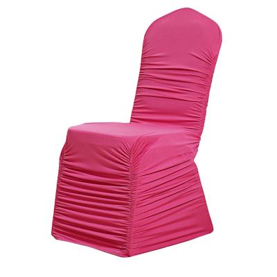 China Elastic Bubbled Around Back Lycra Spandex Ruffled Seat Chair Covers for sale