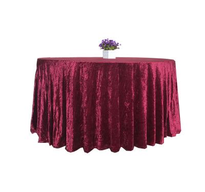 China 132 Elegant Round Ply Crush Velvet Wedding Table Cloths for sale