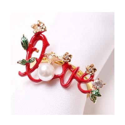 China Napkin Ring Sustainable Wedding Decoration LOVE for sale