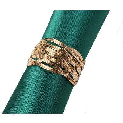 China Sustainable Gold Wire Wrapped Napkin Ring For Wedding for sale