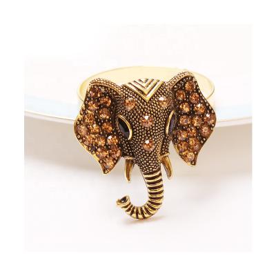 China Sustainable Elephant Vintage Diamond-encrusted Napkin Ring for sale