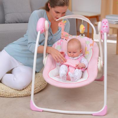 China Hot Selling Electric Baby Swing/Music Rocking Chair with Music and Toys for Baby Cot Folding Baby Cradle Swing Chair for sale