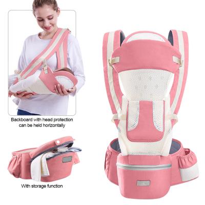 China Front Facing Kangaroo Baby Wrap Newborn Carrier Hipseat Sling Infant Toddler Ergonomic Eco-Friendly Carrier For Baby Travel 0-36 Months for sale