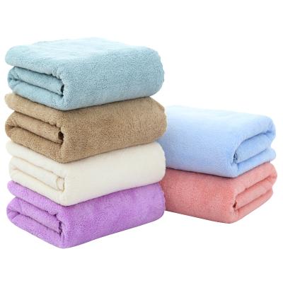 China Viable Wholesale Cheap Soft Absorbent Face Towel Microfiber Coral Fleece Bath Towel Gift Set Towel for sale