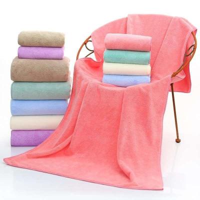 China Viable Custom Quick Dry Soft Absorbent Fade Resistant Plush 70x140 Adult Oversized Microfiber Coral Fleece Bath Towels for sale