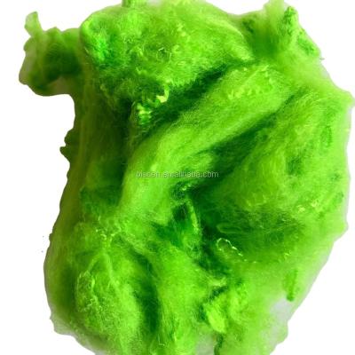 China Anti-deformation Recycled Polyester Fiber Green Used For Nonwoven Fabric 15D64MM for sale