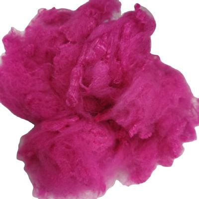 China Abrasion-resistant GRS certified 100% pet polyester staple fiber flake recycled psf bright violet used for spinning yarns for sale