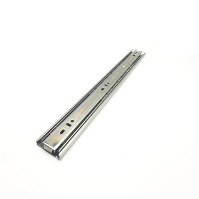 China Contemporary Heavy Duty Full Telescopic 45mm Channel Extension Ball Bearing Soft Close 3 Fold Push To Open Drawer Slides for sale