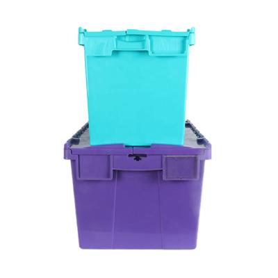 China Stackable Lid Solid Industrial Nesting Box Plastic Containers for sale