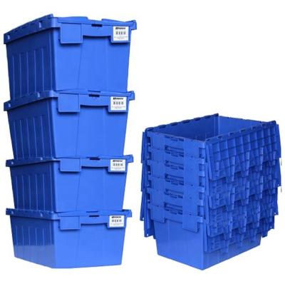 China Industrial Plastic Attached Solid Box Lid Flip Top Container Packaging for sale