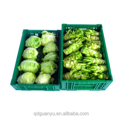 China Solid Box Plastic Folding Crate For Fruit And Vegetable Transport for sale