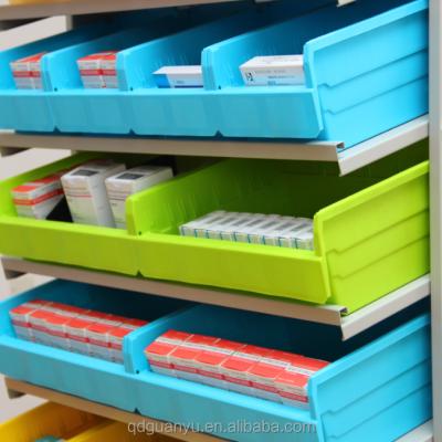 China Movable type sloping shelf rack for industrial kanban system with plastic shelf bin for sale