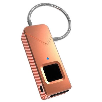 China Thicken Silica Gel Zinc Alloy Small Fingerprint Padlock Anti-thief Lock Smart Lock For Bag/Luggage Suitcase/Cabinet for sale