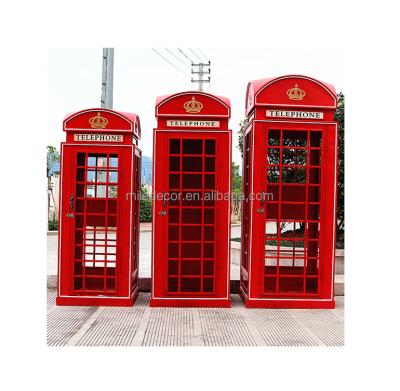 China London Red Classic Metal Telephone Booth Photography Backdrop Factory Price Outdoor Metal Decoration for sale