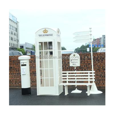 China Metal europe style classic london white telephone booth for sale outdoor metal telephone booth decoration for sale