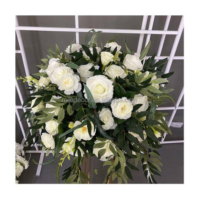 China Outdoor Indoor Decoration Customized Size White Wedding Rose Flower Balls Artificial For Wedding Table Decoration for sale