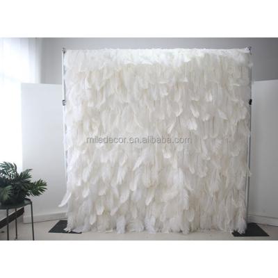 China Wedding Customized Wedding Supplies Artificial 3d Feather Flower Wall Backdrop for sale