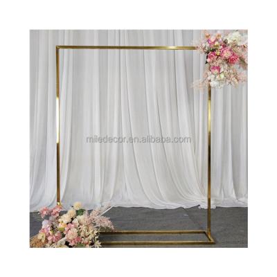 China Wedding Birthday Party Decor Backdrop Frames Stainless Steel Gold Backdrop Wedding Arch Stand for sale