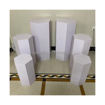 China Party/Wedding New Style Hexagon Stage Decoration Party Dessert Table Set Pedestal White Acrylic for sale