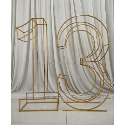 China Wedding Supplier Birthday Party 3d Outdoor Wedding Metal Number Frame Wire Balloon Numbers Letters for sale