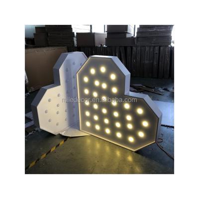 China Buildings Home Decor Party Heart Shape PVC Background Led Marquee Light Up 3d Signs Letter Alphabet for sale