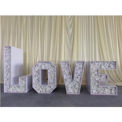 China Wedding Decoration 3d Letter Alphabet LOVE Flower Filled Acrylic Mosaic Letters for sale