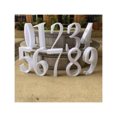 China Wedding 3D Fashion White Acrylic Number Decorative Mosaic Number for sale