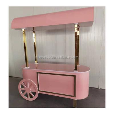 China Wedding Decor Outdoor Wedding Cart Party Flower Display Cotton Candy Cart Rose Candy Cart for sale