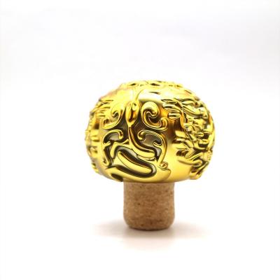 China Non Spill New Creative Decorative Round Wine Bottle Stopper Plastic Wine Whiskey Cork for sale