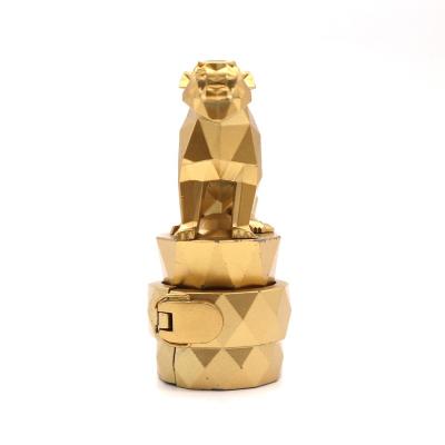 China Non Spill Most Gold Animal Head Cap Aromatherapy Gold Animal Head Cap Perfume Leopard Wine Whiskey Capsule Cork Cork for sale