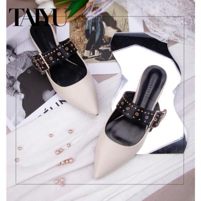 China Fashion Trend Design Woman Sandal Women Pretty 2022 Latest Ladies Sandals Flat Mules for sale