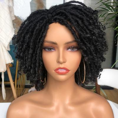 China Hot Sale Cheap Synthetic Faux Locs Hair Wig For African Color Women Short Dreadlocks Wig Faux Locs Crochet Hair Extensions Braided Wigs for sale