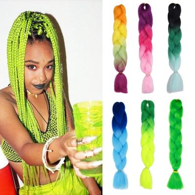 China Wholesale Machine Expression Double Jumbo Box Crochet Braids Synthetic Hair Weft Extensions For Women,400g 165g Ombre Blonde Jumbo Braiding Hair for sale