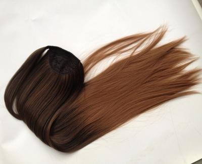 China Synthetic Hair Ponytail Hair Extensions, Straight Hair Piece, Synthetic Ponytail Wig Ombre 2tone for sale