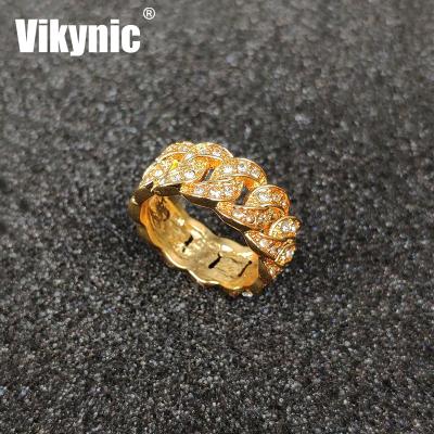 China FASHION Hip Hop Jewelry Iced Out Cuban Link Ring Iced Out Jewelry Cubic Zirconia Ring for sale