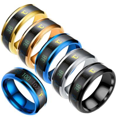 China New Technology FASHIONABLE Design Customized Titanium Steel Smart Ring Temperature Sensor Body Temperature Ring for sale