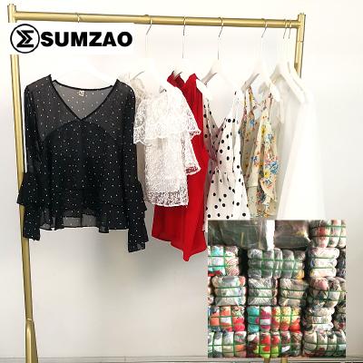 China South Korea Suppliers Quality Bulk Silk Summer Used Clothing 100kg Bale For Women for sale