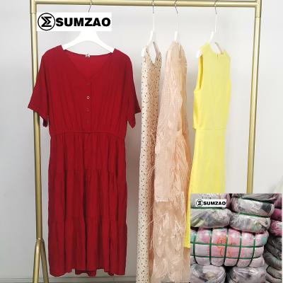 China New Design Summer Cotton Blended Korean 45kg Ladies Dress Used Spring Clothing Wholesale Bulk Used Balls for sale