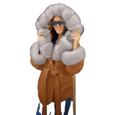 China 2021 Winter Women's Artificial Fur Windproof Loose Jacket Clothes Elegant Casual Fur Collar Plus Size Thick Warm Women Coat for sale