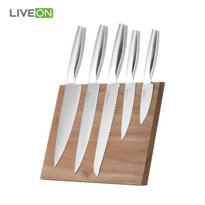 China Sustainable Stainless Steel Hollow Handle Knife Set For Kitchen for sale