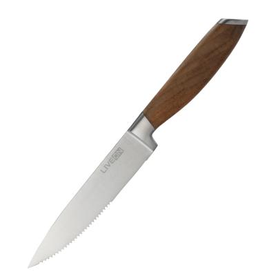 China Viable Pakka Wood Handle 5 Inch Steak Knife Stainless Steel Knife Knife for sale