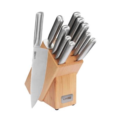 China Sustainable Professional Durable Hollow Handle Sharp Stainless Steel Knife Set With Block for sale