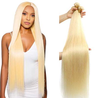 China Wholesale 613 Silky Straight Blonde Wave Bundle, Raw Brazilian Straight Hair Weave Bundles, Virgin Brazilian Raw Cuticle Aligned Hair Extension for sale