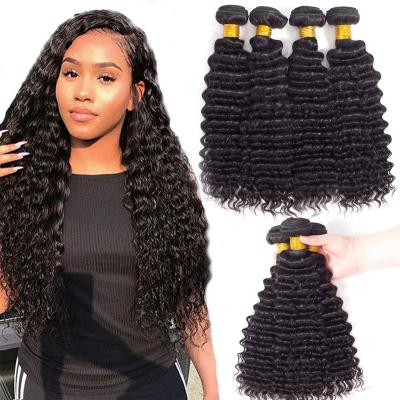 China Wholesale DEEP WAVE Deep Wave Hair Bundles Cuticle Aligned Hair Bundles Vendors Hair Extension For Black Women for sale