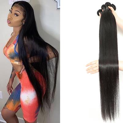 China Custom Brazilian Hair Wholesale Silky Straight Loose Bone Virgin Hair Wave Cuticle Cuticle Straight Cuticle Aligned Hair Bundles for sale