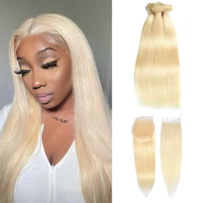 China ZSF 10A Silky Straight Virgin Hair Brazilian Straight 613 Wholesale 3 Bundles With Closure Cuticle Aligned Bundles Unprocessed Virgin Hair for sale