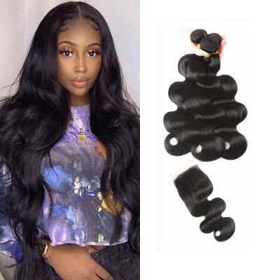 China Wholesale Body Wave ZSF Hair Extension Body Wave Hair Bundles With Closure Unprocessed Brazilian Virgin Cuticle Aligned Hair for sale