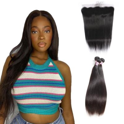 China ZSF 7A/8A/10A Silky Straight Hair Indian Silky Straight Hair Bundle With Frontal Wholesale Unprocessed Virgin Hair Hair Extension for sale