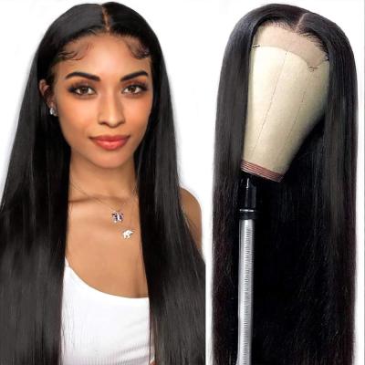 China Wholesale Silky Straight Wig 150% 180% Density Virgin Brazilian Hair 5*5 HD Straight Cuticle Aligned Hair Transparent Wig for sale