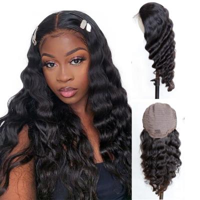 China Wholesale 100% ZSF 5*5 Lace Closure Wig Unprocessed Virgin Indian Deep Wave Hair Cuticle Aligned Hair Wig With Baby Hair for sale